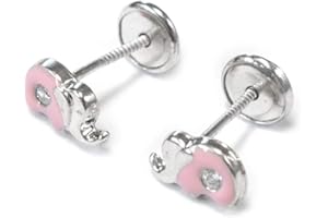 MONDE PETIT Mondepetit AG-1970/PEF - Pendientes de bebe/niña plata Elefante Esmaltado - Estuche Regalo