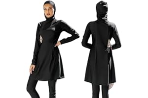 IBTOM CASTLE Modest Swimwear Muslim Swimming Costume for Women Full Coverage Long Floral Print Islamic Hijab Burkini 3pcs Set Ladies Beachwear Surfing Diving Suit Outfit