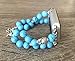 Produktbild Blau Türkis Steine Armband für Apple Watch Serie 3 (38 mm Größe) handgefertigt natur Jaspis Perlen Band Silber Buddha Kopf Charm Schmuck Smart Watch Zubehör Armband 15,2 cm Größe