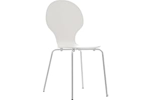 ‎CLP CLP Stapelstuhl Diego I Komfortabler Esszimmerstuhl I Metallgestell, Holzsitz I Ergonomisches Design I Platzsparend In Esszimmer Und Küche, Farbe:weiß