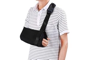 Chusta na ramię Bandaż na ramię Doact na złamane ręce dla dorosłych nadgarstek, łokieć, urazy ramion dla kobiet i mężczyzn, lewe lub prawe ramię czarne