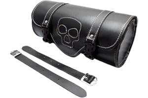 LIOOBO Lenkertasche Pu Leder Werkzeugtasche für Fahrrad Lagerung Werkzeug (Schwarz)