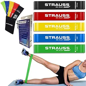 Strauss Exercise Resistance Bands, Loop Band, Thera Bands for Men & Women, (Multicolor)