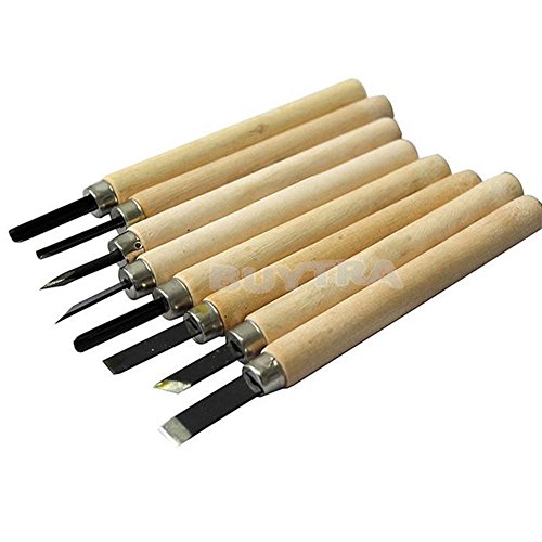 Preisvergleich Produktbild SaySure - 8pcs Wood Lathe Handle Carpenters Carving Mini Chisels