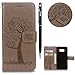 Produktbild Galaxy S8 Plus Handyhülle,Galaxy S8 Plus Hülle,WIWJ PU Cover Case Leder Flip Wallet Schutzhülle Stoßfest Bumper mit Kartenhalter Klappständer Magnetic Case Hülle Premium Schutzhülle Case[Gedrucktes Muster Baum und Eule Handyhülle] Kreative Muster Design Bookstyle Tasche Flip Brieftasche Case Hülle für Samusng Galaxy S8 Plus+1x Touch Stylus Pen-Grau