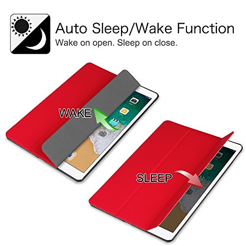 Fintie iPad Pro 10.5 Zoll Hülle – Ultra Schlank Superleicht Ständer Slim Shell Case Cover Schutzhülle Tasche mit Auto Schlaf / Wach Funktion für Apple iPad Pro 10,5″ Zoll Display 2017 Neue Modell, Rot - 3