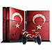 Produktbild Flagge Türkei 1, Weltkarte, Designfolie Sticker Skin Aufkleber Schutzfolie mit Farbenfrohem Design für Playstation 4 CUH 1200