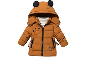 YFPICO Jungen Warme Winterjacke Kapuzenmantel Dicke Wintermantel Cartoon Baumwollmantel Parka Outwear