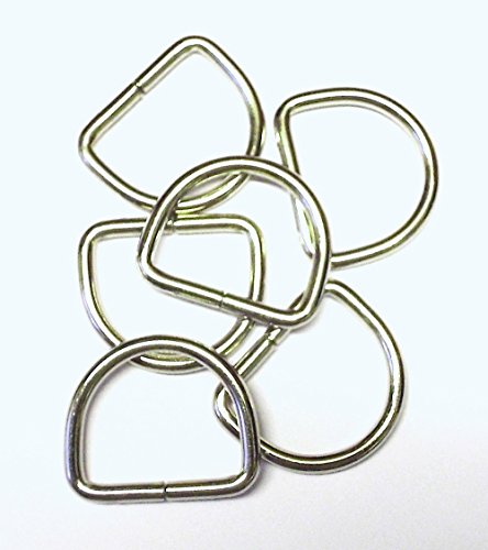 Halbringe/D-Ringe silber 25 mm 6er Set