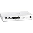 BrosTrend 5 Port 2.5Gb Network Switch, Multi-Gigabit Unmanaged Ethernet Switch, Ethernet Splitter for Gaming Office Home NAS PC w/ Fanless Design, Desktop Wall-Mount, Plug & Play, Lifetime Protection