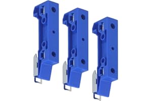 WITTKOWARE 3 Stück Montage-Halterungen zum Aufrasten auf eine 35mm DIN-Hutschiene, mit 2X Gewinde M4, blau