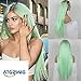 Price comparison product image ATOZWIG Kylie Jenner Christmas mint green ombre wig dark brown long straight synthetic lace front wig heat resistant fiber wig