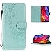 Produktbild FNBK Xiaomi Mi 8 Hülle Leder Grün Löwenzahn Blumen Handyhülle Holster Leder Flip Wallet Cover Tasche Stand Case Card Slot Magnetverschluß Kratzfestes Schutzhülle