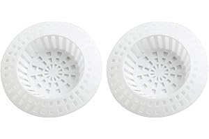 fiXte Plastic Sink Strainer - White Pack of 2. Large 70mm Diameter