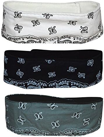 Sport Head Tie Sweatband Workout Headbands Keeps Sweat Hair out of your Face Eyes. Fits Comfortably under Helmets Moisture Wicking Headband for Men Women Pack of 3