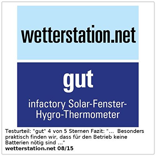 infactory Solar-Fenster-Thermometer und Hygrometer mit Trend-Anzeige - 5