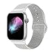 Produktbild GIPENG Kompatibel für Apple Watch Armband 42MM 44MM, Weiches Nylon Armband Ersatz für iWatch Series 4, Series 3, Series 2, Series 1 (42MM,Reflektierend Weiß)