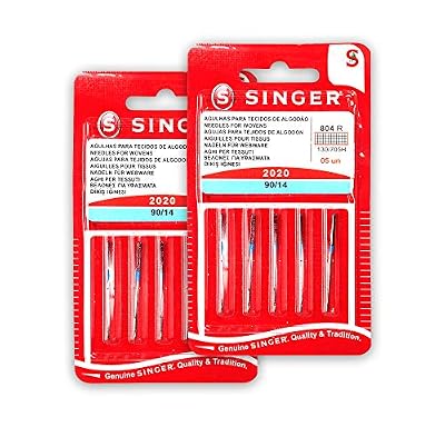 Singer 804R 2020 90/14 Lot de 2 Paquets d'aiguilles en coton pour machines à coudre 130/705 H