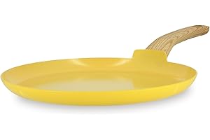 MENASTYL - Crêpière 26cm Colorama safran - En Aluminium - Revêtement antiadhésif en céramique - Tous feux dont induction
