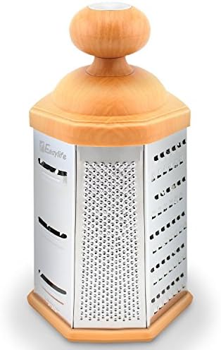 ERollDeep Cheese Grater 6 Sided Stainless Steel Finish for Parmesan, Vegetable