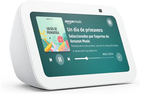 Echo Show 5 (Última generación) | Pantalla táctil inteligente con Alexa diseñada para controlar tus dispositivos de Hogar digital y más | Blanco