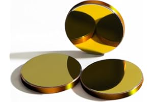 MCWlaser Miroir Laser Cu 3PCS Diamètre: 25mm Épaisseur: 3mm Pour Gravure Laser CO2 80W-300W 10.6um Or