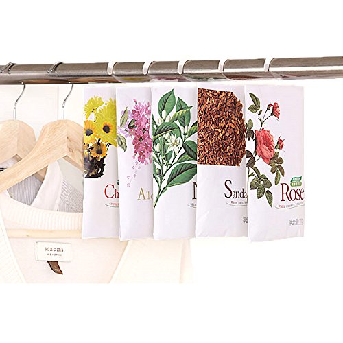 YUMSUM Frische Kleidung Duftende Duftkissen Beutel 7 Pack Set mit Aufhänger Geeignet für Schubladen Schränke Zimmer Kleiderschrank Badezimmer Autos, 20g - 4
