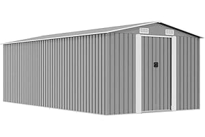vidaXL Capanno da Giardino in Metallo 257x497x178 cm Grigio Casetta Attrezzi