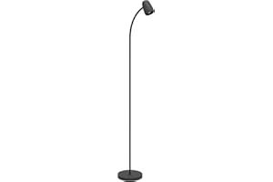 EGLO lampa stojąca Carlo, światło do salonu z elastycznym ramieniem wychylna światło metalu w kolorze czarnym lampka czytania oprawką E14 wys.170 cm