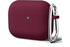 Oakxco für Airpods Pro 2 Hülle Karabiner, Wasserdicht und Stoßfest Silikon Protective Case, Airpods Pro Case Dünn Weiches, Elegant Kawaii Einfarbig Design für Damen Frauen Girl, Weinrot