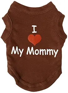 Mirage Pet Products 8-Inch I Love My Mommy Screen Print Shirts for Pets, X-Small, Brown