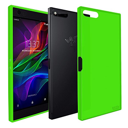 Custodia Razer Phone, FlexiCase di Orzly per Razer Phone (2017 Modello Android SmartPhone) - Custodia Protettiva costruita con QualitÃ  Premium di Silicone TPU - VERDE
