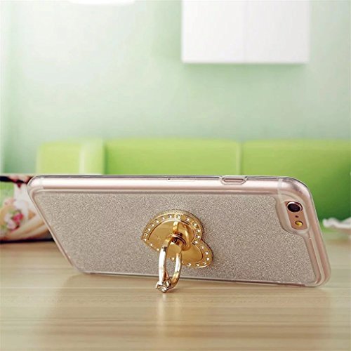 MUTOUREN TPU Silikon Hülle für Samsung Galaxy A5(2016) A510 Bling Glitzer Handyhülle Schutzhülle Etui Protective Case Cover Rück mit Ring Anti-Handytasche Bumper-Silber - 3