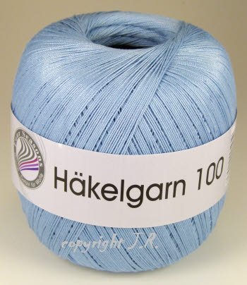 Häkelgarn 100 Gramm Baumwolle-Filet-Garn häkeln - Farbe hellblau_121