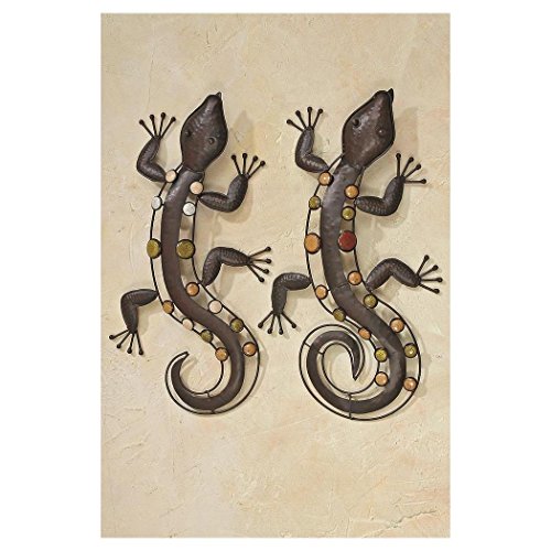 Wanddekoration Echse Salamander aus Metall 52cm