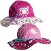 Forever Friends Girls Cotton Floppy Summer Sun Hat - Dark Pink and Light Pink - 6/23 Months