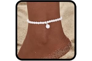 Handcess Boho-Perlen-Fußkettchen für Damen, Fußkettchen, Perlen, Fußschmuck für Damen und Mädchen