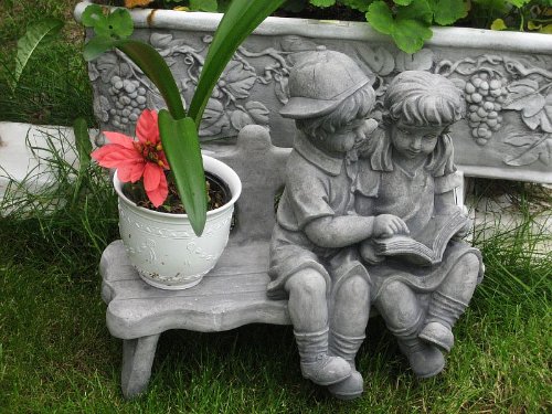 Nr.112 Kinder Junge und Mädchen auf Bank 2-Set ca. 21 kg Frostfest Stein - 7