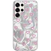 Zebana Samsung Galaxy S24 Ultra ile Uyumlu Kılıf Zebana Pink Heart Silikon Kılıf Pembe