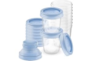 Philips AVENT Aufbewahrungssystem für Muttermilch, Becher inklusive Deckel, Adapter (Modell SCF618/10)