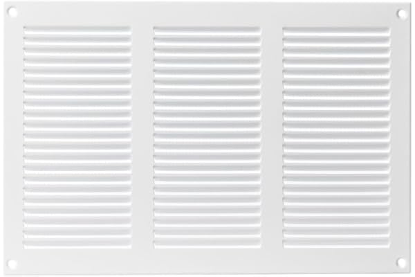 Europlast Blanc 300x200mm Grille de Ventilation avec Moustiquaire - Grilles d'aération en Métal - Acier