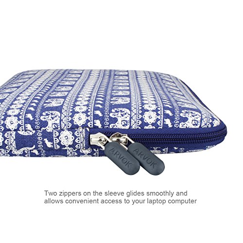 Arvok 17 17 3 Zoll Elefant Blau Notebooktasche Laptoptasche Wasserfest Canvas-Gewebe Laptop Schutzh  lle Bunte Muster Ultrabook  Netbook Tasche  Table