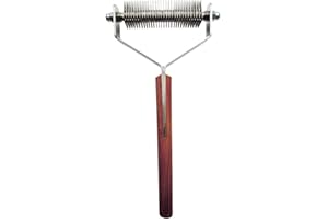 Mars Coat King Doppelbreite Entfilzung Unterfell Fellpflege Harke Stripper Werkzeug für Hunde und Katzen, Edelstahl mit Holzgriff, Made in Germany, 30 Klingen