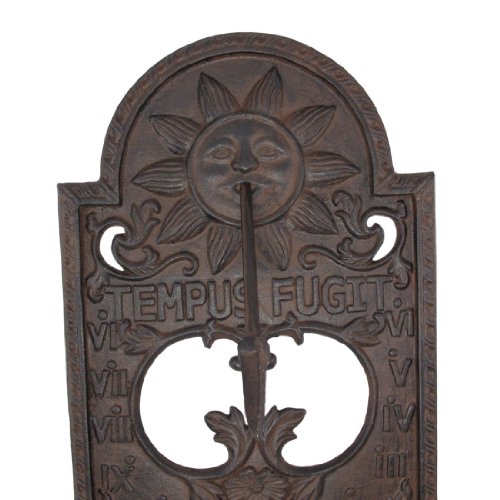 In Rustikaler Finish Wand montiert ‚Zeit Fliegen‘ Sonnenuhr Sonne Zifferblatt - 4