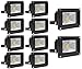 Produktbild Leetop 10 X 10W LED Strahler Warmweiß Fluter Licht Scheinwerfer Außenstrahler Wandstrahler Aluminium IP65 Wasserdicht