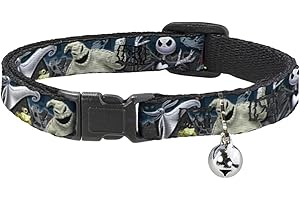 BUCKLE-DOWN Buckle Down Pesadilla Antes de Navidad Grupo de 4 Caracteres/Cementerio Escena Disney para plástico de retención Clip Collar