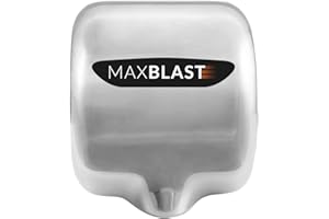 MAXBLAST Händetrockner Handtrockner Händefön Elektrisch Automatisch HEPA-Filter Gewerblich Kommerziell Energiesparend 7 Sekunden Trocknen Auto Abschaltung Edelstahl Silber 72DB Wandmontage Befestigungssatz