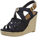 Plateausohle Tommy Hilfiger Damen Iconic Elena Sandal Hardware Plateausandalen, Blau (Midnight 403), 36 EU