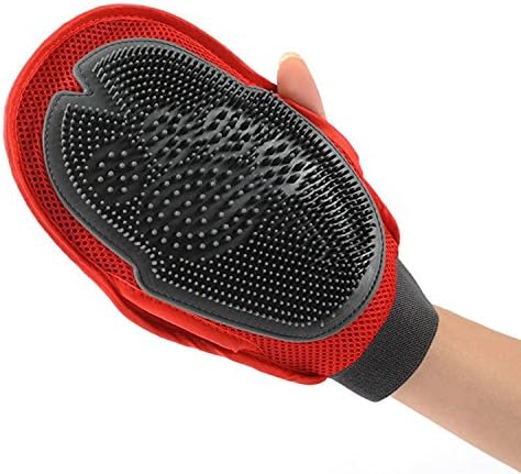 JZF Pet Grooming Massage Glove Brush Pet Dog Cat Grooming Gloves Hair Remover Brush Glove for Long and Short Hair