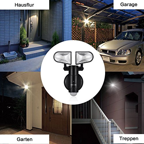 Poweradd LED Licht Nachtlicht Außenleuchte mit Bewegungsmelder und Dämmerungssensor, schwenkbar und regendicht für Garten, Terrasse, Hausflur, Treppen, Balkon, Außenwand - 4